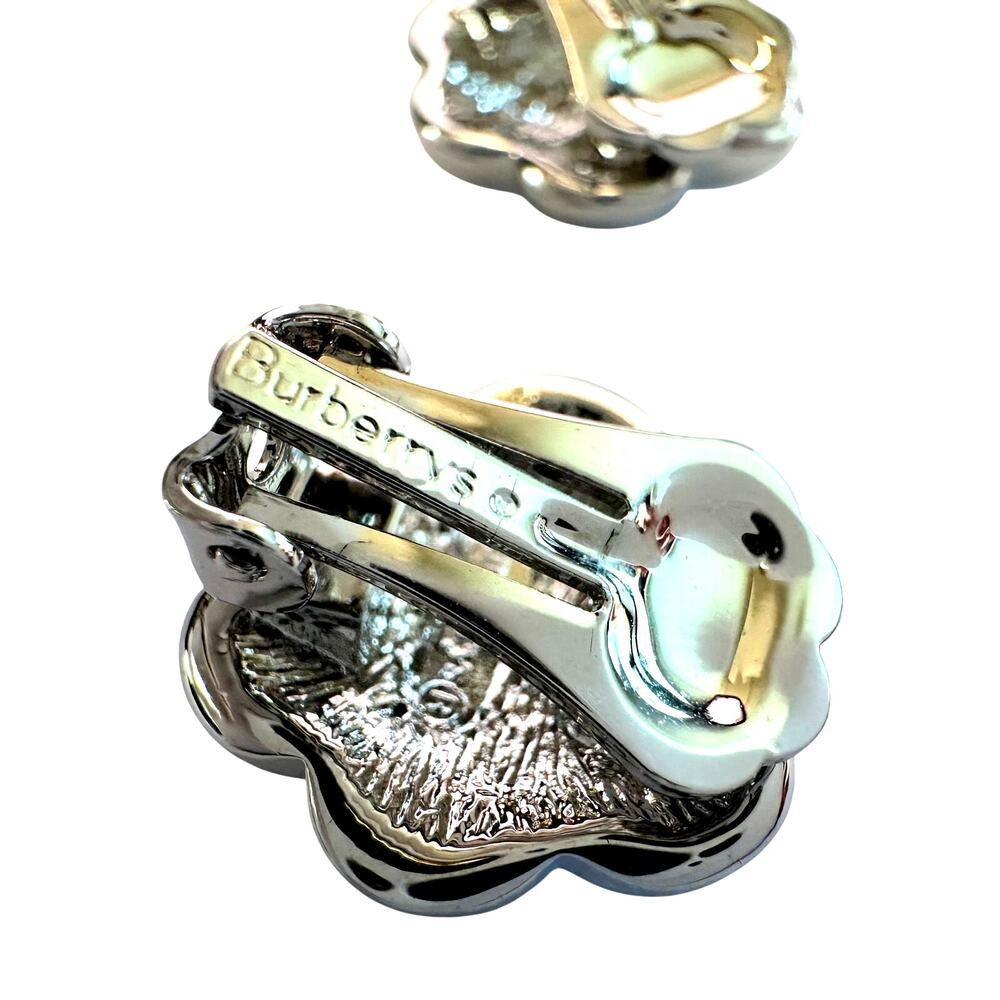 Burberry Nova Check Flower Clip-On Earrings - Vintage Burberrys - Picture 2 of 9